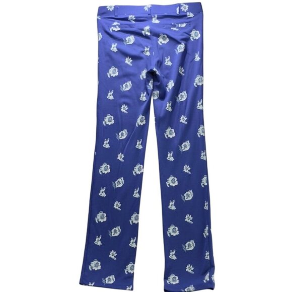BETABRAND Women's Pants Blue Floral YOGA Activewear Stretch Size L - Long - Picture 4 of 7